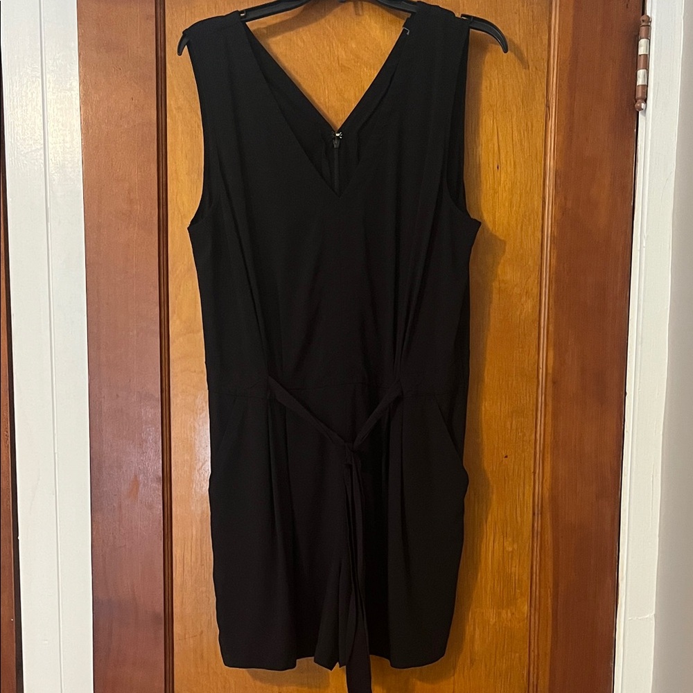 LOFT Classic Black Front Tie Romper